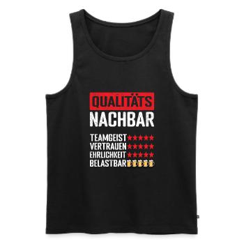 Qualitätsnachbar Nachbar - Männer Premium Bio Tank Top - Schwarz - Vorne - Michal (187cm)