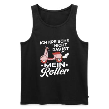 Retro Mopet Mofa Motorroller - Männer Premium Bio Tank Top - Schwarz - Vorne - Michal (187cm)