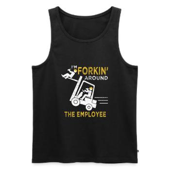 Funny forklift operator - Men's Premium Organic Tank Top - black - Front - AI Model Male 178 light (178cm)