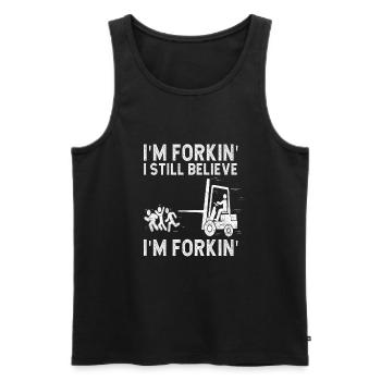 Funny forklift operator - Men's Premium Organic Tank Top - black - Front - AI Model Male 178 light (178cm)
