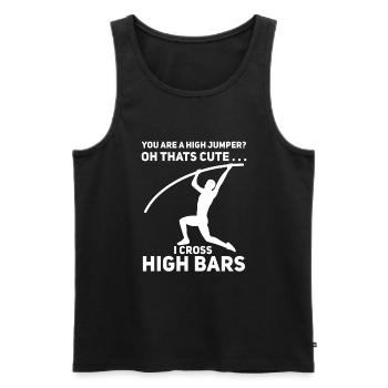 Saut à la perche - Débardeur bio Premium Homme - noir - Devant - Michal (187cm)