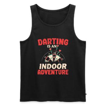 Retro Darts Gift Darts Player Darts - Men's Premium Organic Tank Top - black - Front - AI Model Male 178 light (178cm)