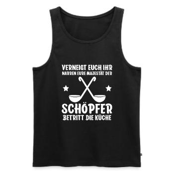 Gastronom Chefkoch Koch Spruch Köchin - Männer Premium Bio Tank Top - Schwarz - Vorne - Michal (187cm)