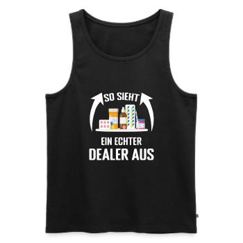 Apotheker Spruch PTA Pharmazeut - Männer Premium Bio Tank Top - Schwarz - Vorne - Michal (187cm)