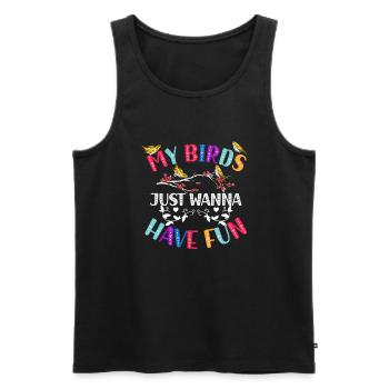 Macaw Papagei Tropischer Vogel - Männer Premium Bio Tank Top - Schwarz - Vorne - Michal (187cm)