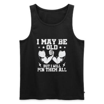Armdrücken Armwrestler - Männer Premium Bio Tank Top - Schwarz - Vorne - Michal (187cm)