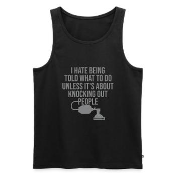 Lehrer Für Bibliothekar - Männer Premium Bio Tank Top - Schwarz - Vorne - Michal (187cm)