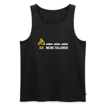 Retro Mopet Mofa Motorroller - Männer Premium Bio Tank Top - Schwarz - Vorne - Michal (187cm)