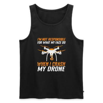 Pilote de drone Quadcopter FPV - Débardeur bio Premium Homme - noir - Devant - AI Model Male 178 light (178cm)