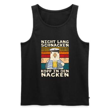 Norddeutsch Nordsee Möwe - Männer Premium Bio Tank Top - Schwarz - Vorne - Michal (187cm)