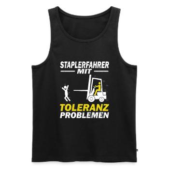 Staplerfahrer Lagerist Gabelstaplerfahrer - Männer Premium Bio Tank Top - Schwarz - Vorne - Michal (187cm)