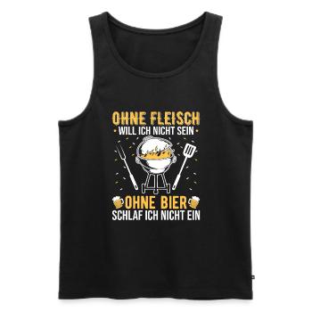 BBQ Grillen Grillmeister - Männer Premium Bio Tank Top - Schwarz - Vorne - Michal (187cm)