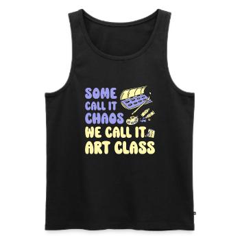 Art Teacher Funny Saying Art Course Art Class - Men's Premium Organic Tank Top - black - Front - Michal (187cm)