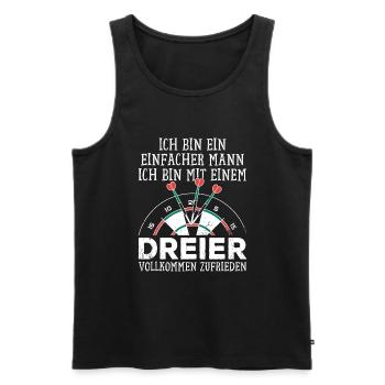 Dart Dartspieler Ich bin ein einfacher Mann - Männer Premium Bio Tank Top - Schwarz - Vorne - Michal (187cm)
