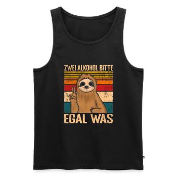 Biertrinker Bier Löten Faultier - Männer Premium Bio Tank Top - Schwarz - Vorne - Michal (187cm)