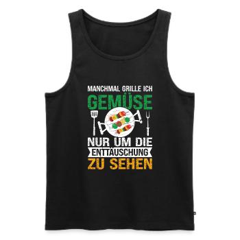 BBQ Grillen Grillmeister Grill Enttäuschung - Männer Premium Bio Tank Top - Schwarz - Vorne - Michal (187cm)