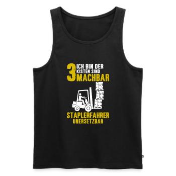Staplerfahrer Lagerist Gabelstaplerfahrer - Männer Premium Bio Tank Top - Schwarz - Vorne - Michal (187cm)