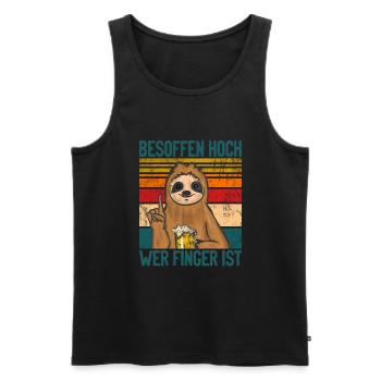 Biertrinker Besoffen hoch wer Finger ist - Männer Premium Bio Tank Top - Schwarz - Vorne - Michal (187cm)