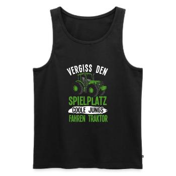 Junge Traktor fahren Kinder Trecker - Männer Premium Bio Tank Top - Schwarz - Vorne - Michal (187cm)