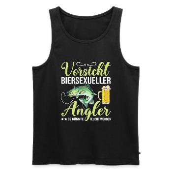 Biersexueller Angler lustig Angeln Sprüche - Männer Premium Bio Tank Top - Schwarz - Vorne - Michal (187cm)