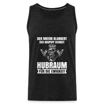 Auto Schrauber Tuning Hubraum - Männer Premium Bio Tank Top - Anthrazit - Vorne - Alexander (188cm)