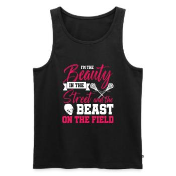 Funny Ice hockey player - Men's Premium Organic Tank Top - black - Front - AI Model Male 178 light (178cm)