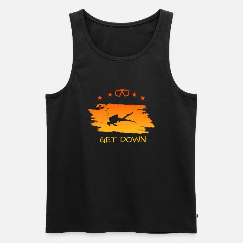 Tauchen Spruch- get down - Männer Premium Bio Tank Top - Schwarz