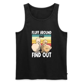 Silkie chicken - Men's Premium Organic Tank Top - black - Front - AI Model Male 178 light (178cm)