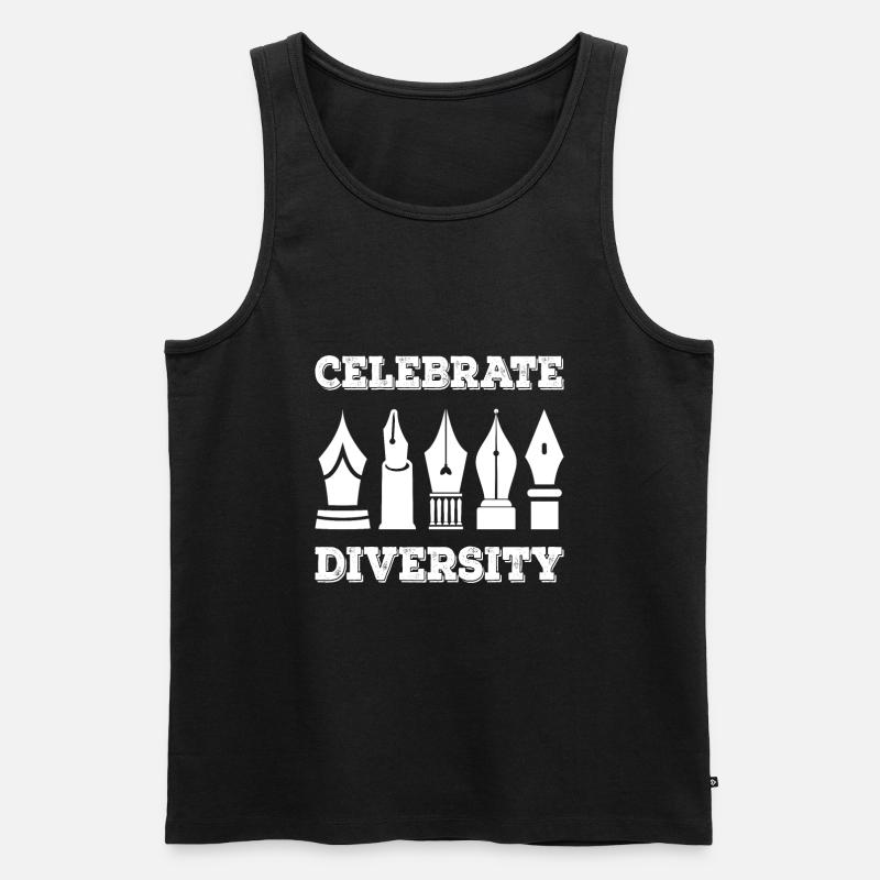 Fountain pen - Männer Premium Bio Tank Top - Schwarz