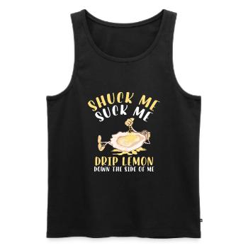 Lustige Austern Austernliebhaber Auster - Männer Premium Bio Tank Top - Schwarz - Vorne - AI Model Male 178 light (178cm)