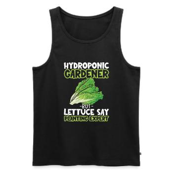 Hydroponics indoor horticulture - Men's Premium Organic Tank Top - black - Front - AI Model Male 178 light (178cm)