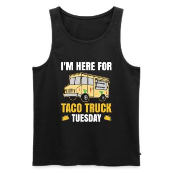 Funny Taco Truck - Men's Premium Organic Tank Top - black - Front - AI Model Male 178 light (178cm)