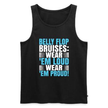 Belly flop - Men's Premium Organic Tank Top - black - Front - AI Model Male 178 light (178cm)