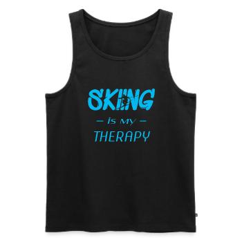 Skiing - Männer Premium Bio Tank Top - Schwarz - Vorne - AI Model Male 178 light (178cm)