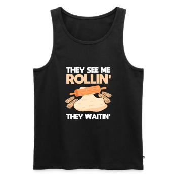 Lefse making lefsa - Männer Premium Bio Tank Top - Schwarz - Vorne - AI Model Male 178 light (178cm)
