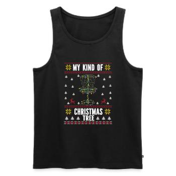Disc golf - Männer Premium Bio Tank Top - Schwarz - Vorne - AI Model Male 178 light (178cm)