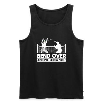 Funny volleyball player - Men's Premium Organic Tank Top - black - Front - AI Model Male 178 light (178cm)