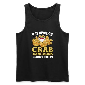 Funny Crab Rangoon - Men's Premium Organic Tank Top - black - Front - Michal (187cm)