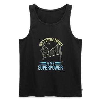 Funny volleyball player - Men's Premium Organic Tank Top - black - Front - AI Model Male 178 light (178cm)