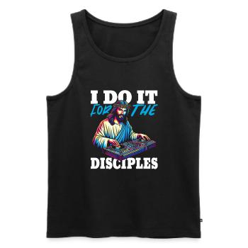 DJ Disc jockey Turntable - Männer Premium Bio Tank Top - Schwarz - Vorne - Michal (187cm)