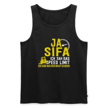 Forklift Driver Warehouse Operator Forklift Driver - Men's Premium Organic Tank Top - black - Front - AI Model Male 178 light (178cm)