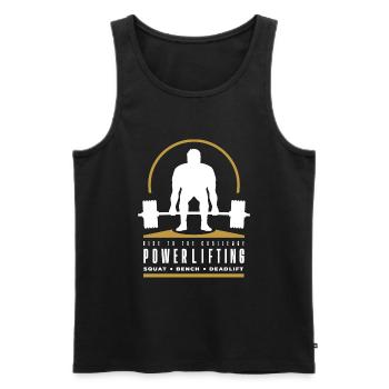 Powerlifting Deadlift - Rise to The Challenge - Men's Premium Organic Tank Top - black - Front - AI Model Male 178 light (178cm)