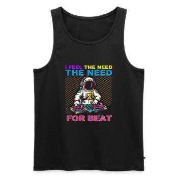 Funny DJ EDM disc jockey - Men's Premium Organic Tank Top - black - Front - AI Model Male 178 light (178cm)