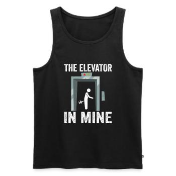 Farting Elevator - Men's Premium Organic Tank Top - charcoal grey - Front - Alexander (188cm)