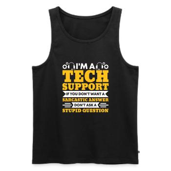 Help Desk Tech Support - Men's Premium Organic Tank Top - black - Front - AI Model Male 178 light (178cm)