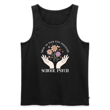 Psychologue scolaire - Débardeur bio Premium Homme - noir - Devant - Michal (187cm)