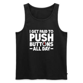 Machinist CNC Machine Operator - Men's Premium Organic Tank Top - black - Front - AI Model Male 178 light (178cm)