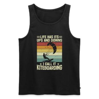 Kiteboarding Kitesurf - Männer Premium Bio Tank Top - Schwarz - Vorne - Michal (187cm)