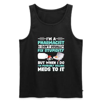 Pharmacist Pharmacy Tech - Men's Premium Organic Tank Top - black - Front - Michal (187cm)