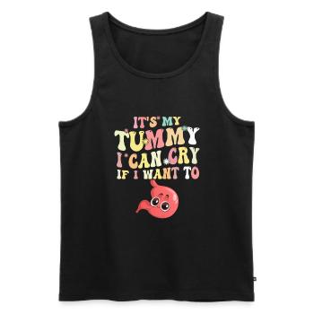 Tummy Ache Survivor - Männer Premium Bio Tank Top - Schwarz - Vorne - AI Model Male 178 light (178cm)
